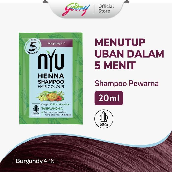 NYU Henna Shampoo Hair Colour - Sampo Pewarna Rambut - Burgundy