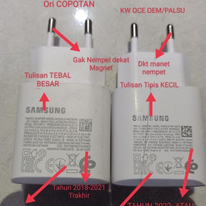 Charger Samsung Galaxy A33 A53 A70 A71 A72 A73 A80 Copotan 25Watt Terlaris Best Quality 100% Origina