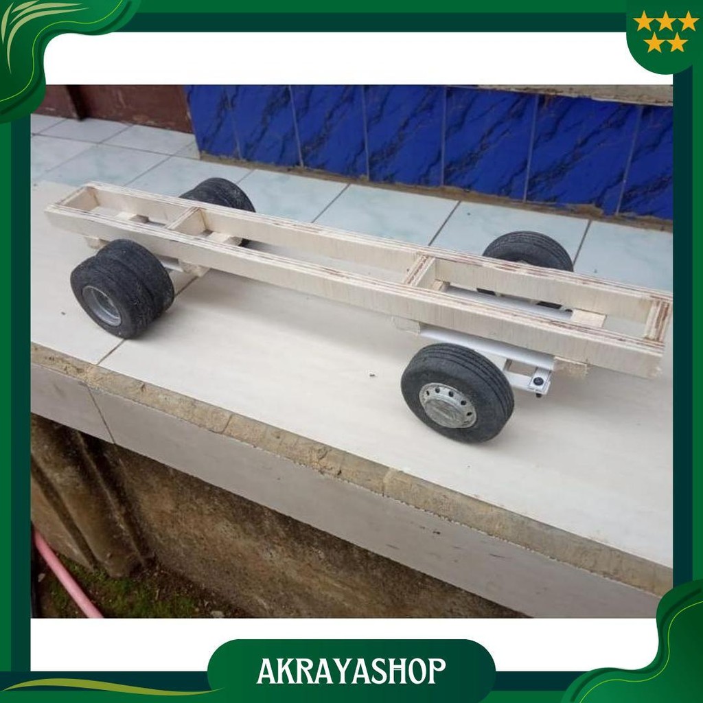 Miniatur Sasis Truk Kayu/Truk Plastik Set Roda Skala 14 Skala 16 Promo 10.10