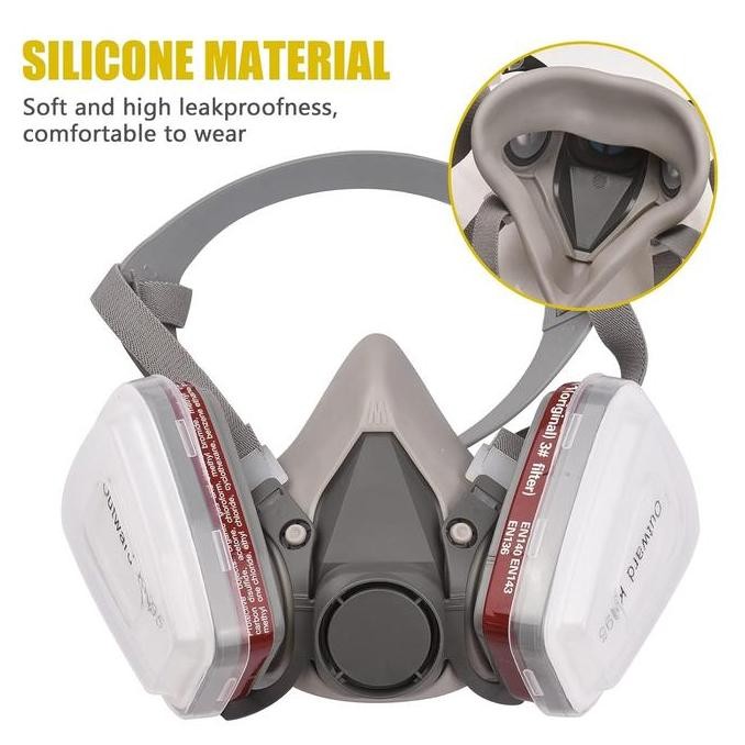 TaffGUARD Masker Pabrik Cat Masker Industrial Gas Respirator Half face Masker Gas Respirator KN95 62