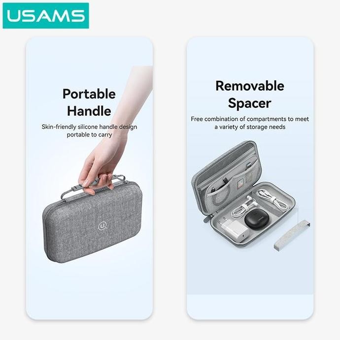 USAMS ZB290 Portable Storage Bag Tas Powerbank Charger Kabel