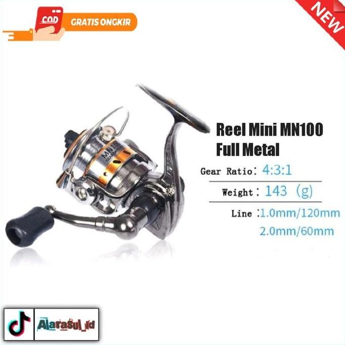 Ready Reel Pancing Mini Mn100 Full Metal Alat