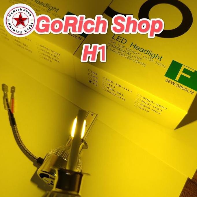 Led Foglamp Lampu Anti Hujan Kabut Soket H1, H7 Kuning 12 Watt