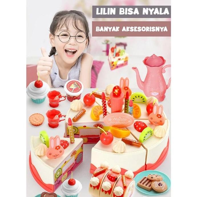 Variety Goods Shop Mainan Anak Potong Kue Ulang Tahun Diy Birthday Cake Led