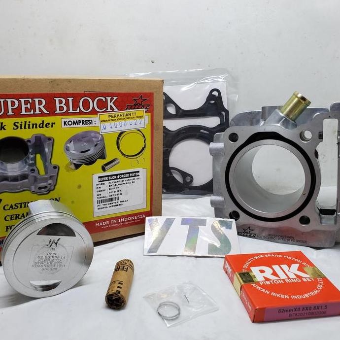 Blok + Piston Kit Brt Pcx Vario 125 Vario 150 62 Mm Double Cooler