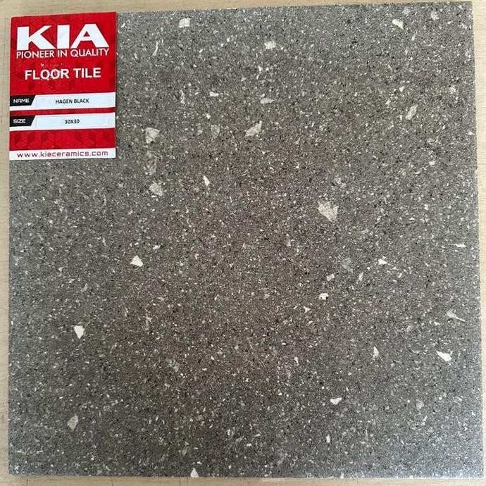 KERAMIK LANTAI 30X30 KASAR DARK GREY-ABU TUA-HITAM-SYON BLACK IKAD