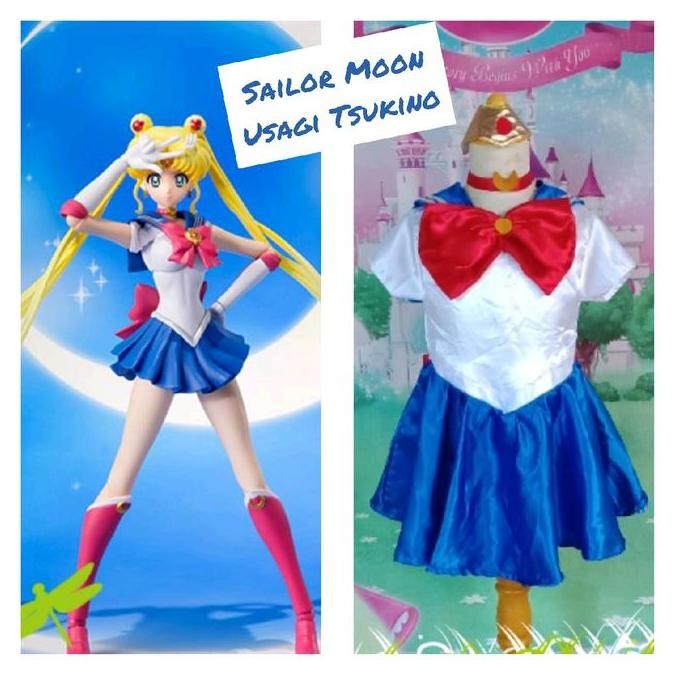Ready  Usagi Tsukino Sailormoon Biru/Baju Kostum Anime/Sailor Moon Size Anak Dan Dewasa/Cosplay Sail