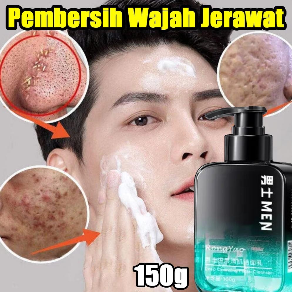 Pembersih Wajah Pria Pembersih Wajah Jerawat Pembersih Wajah Pria 150G  Pemutih Wajah Pria Tungau Pe
