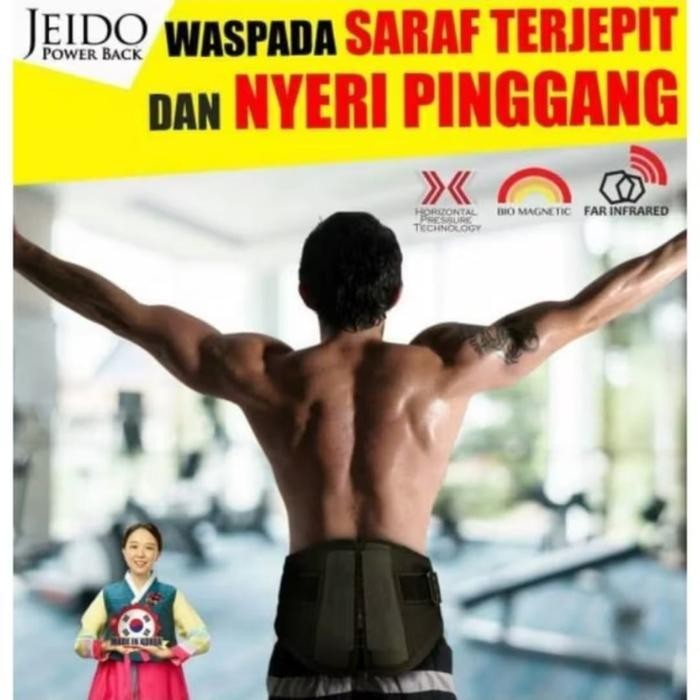 Korset Jeido Power Back Terapi Pinggang Dengan Bio Magnetic Dan Horizontal Pressure Technology Terba