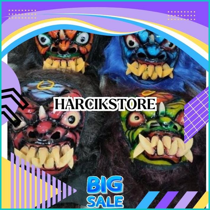 Topeng Buto Gedruk Mainan Anak Seram Asli Kayu PROMO