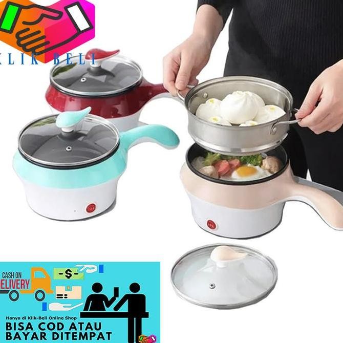 Panci Listrik Presto Kukus Set Keramik Kompor Elektrik Fry Pan Steamer ENC