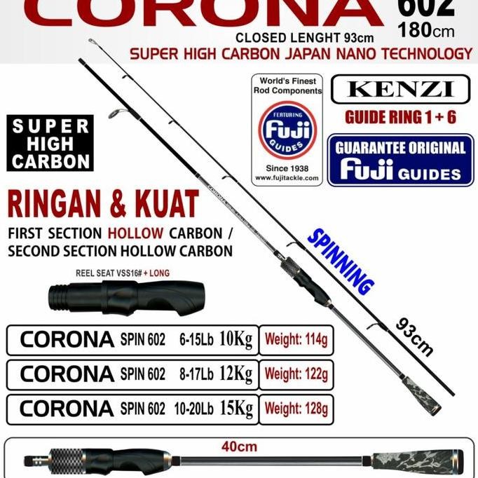 Promo joran pancing kenzi corona 180 cm 602 pilihan. 10 12 15kg COD