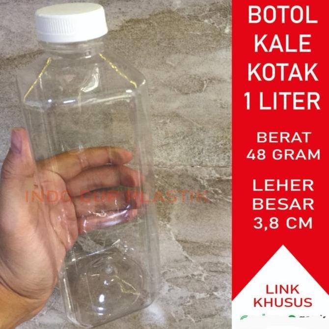 Botol Kale Kotak 1 Liter Tebal/Botol Plastik Kale 1 Liter Tebal (48gr)