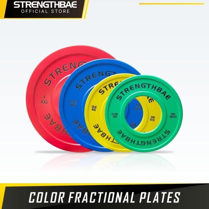 Color Fractional Micro Plates STRENGTHBAE Change Plate Plat Beban 0,25 0,5 0,75 1 kg 0,25kg 0,5kg 0,