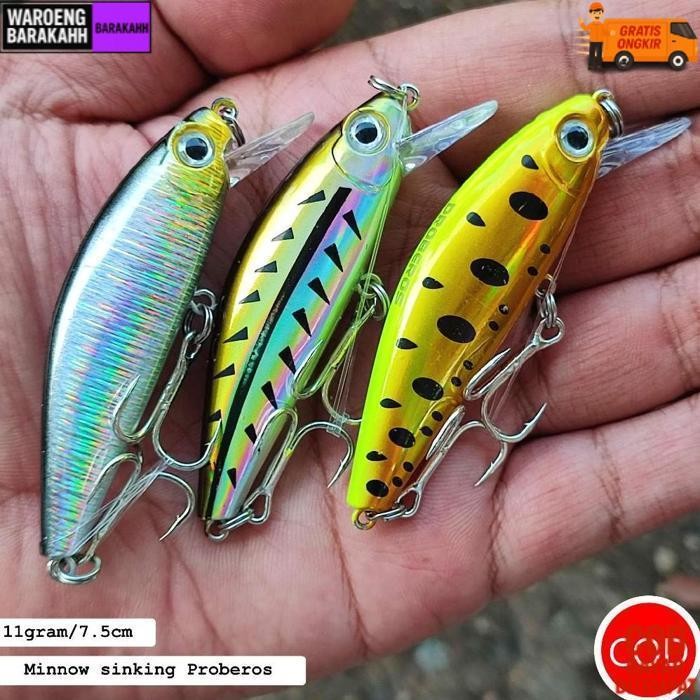 Best Seller Minnow 11Gram/7.5Cm Sinking Bkb Hook 3X Strong Hook Proberos Original