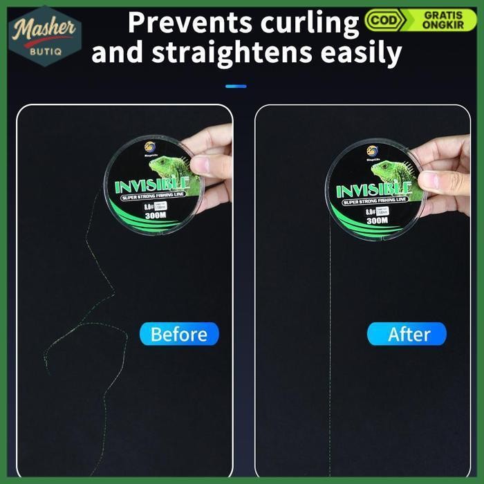 Quality Benang Pancing Speckle Nilon Pancing Super Kuat 300M Senar Invisible Original