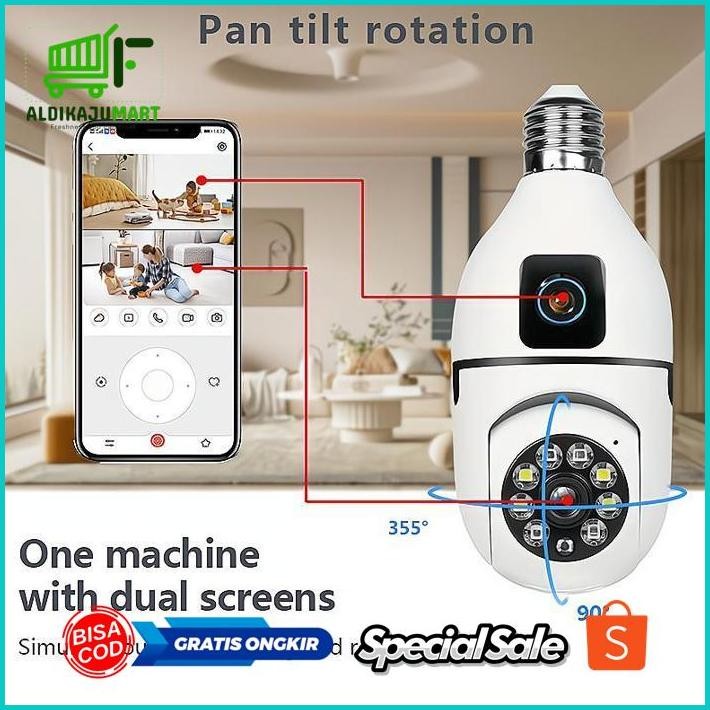 Ready Stock Rwet-23 Lensa Ganda V380Pro Cctv 8Mp Hd Mini Tersembunyi Tanpa Kabel Wifi 2.4/5Ghz Suara