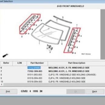 List Moulding Karet Kaca Depan Civic Genio Orinal