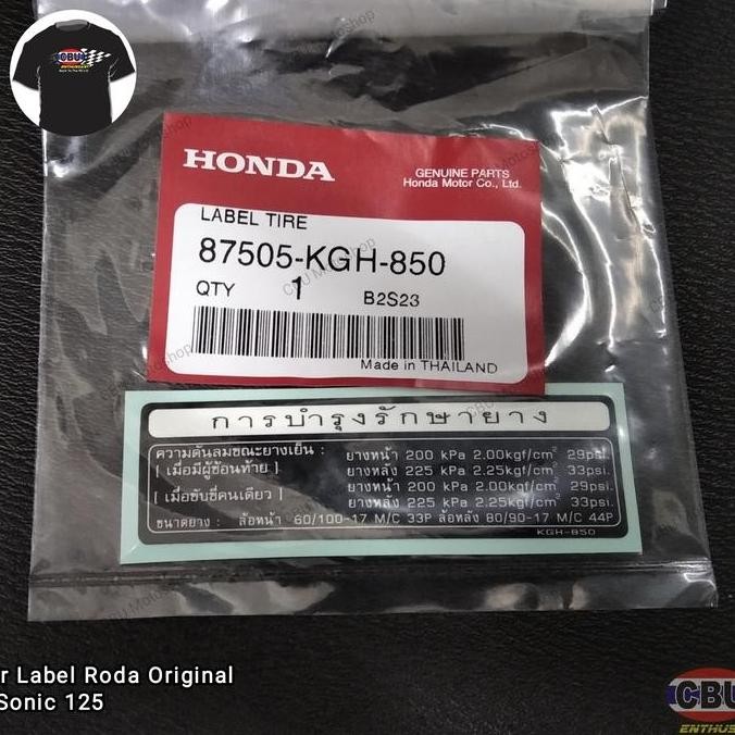 Label Ban Nova Sonic 125