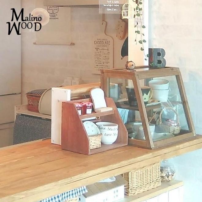 FD-01 Food Display Etalase Makanan Kayu Etalase Roti Kue Cafe Resto Warung ALU