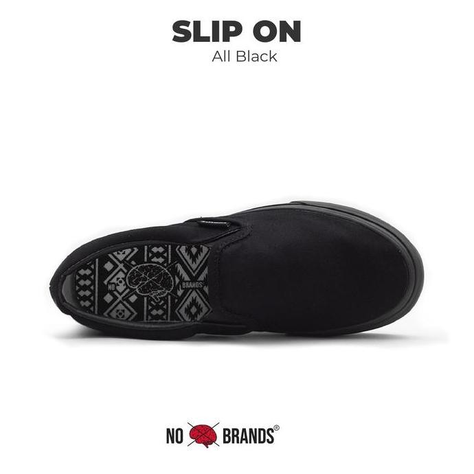 Nobrands Sepatu Slip On SELOP FULL BLACK  LOCAL PRIDE Sepatu Sneakers Pria Wanita Flat Shoes