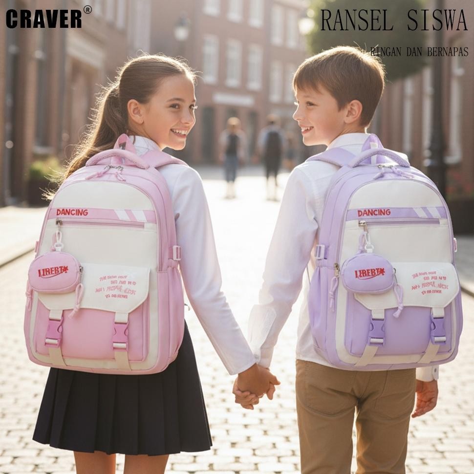 Tas Ransel Sekolah Anak Perempuan SD SMP SMA Wanita backpack Premium Besar Import Anti Air Waterproo