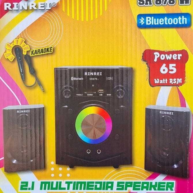 Speaker Karaoke Rinrei Sr878D / St878W Bonus Mic Bluetooth