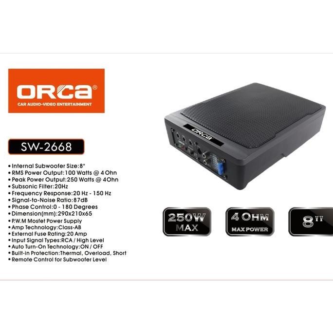 Subwoofer Kolong Aktif Orca Sw-2663 / Sub Kolong Mobil Orca 8 Inch