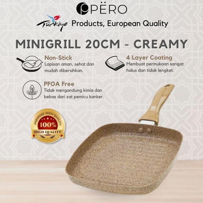 [IN HOUSE CUCI GUDANG] Pero Mini Grill Pan 20 Cm / Grill Pan Anti Lengket