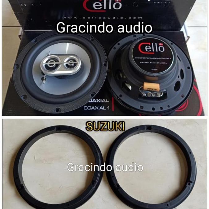 Speaker Coaxial 3Way Cello + Ring + Kabel Soket Pnp Suzuki Ertiga