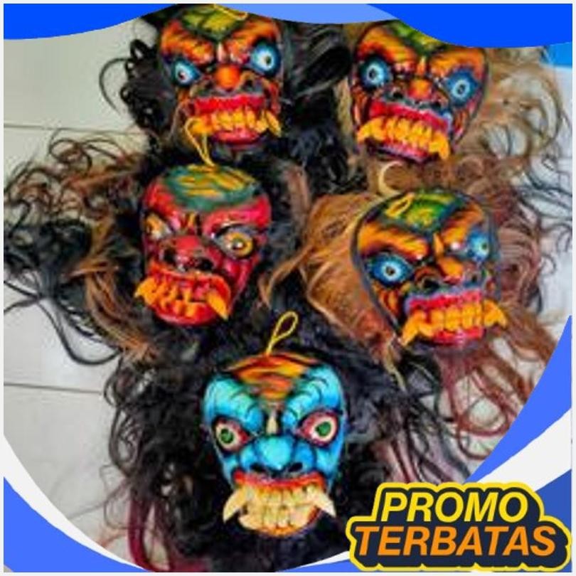 READY STOCK (COD) Topeng Buto Gedruk Bahan Mika / Topeng Buto Ijo Jaranan Barongan