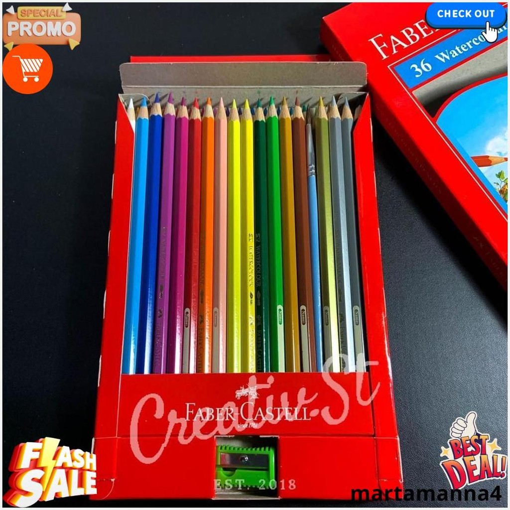 Faber Castell Watercolor 36 Pensil Warna Aquarelle Watercolour Water Color Terlaris