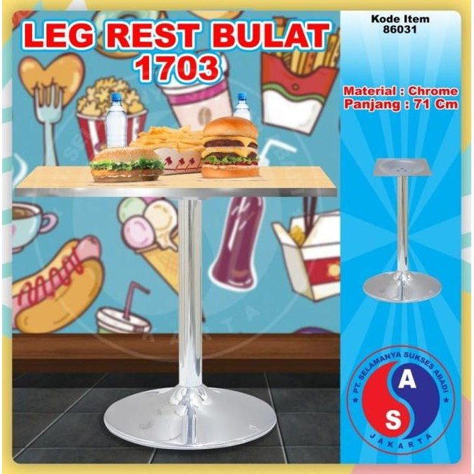 TERBARU - Table Tabel Leg Kaki Meja Bulat kotak Kafe Cafe Restoran Bar Putih stainless Besi Tipe 170