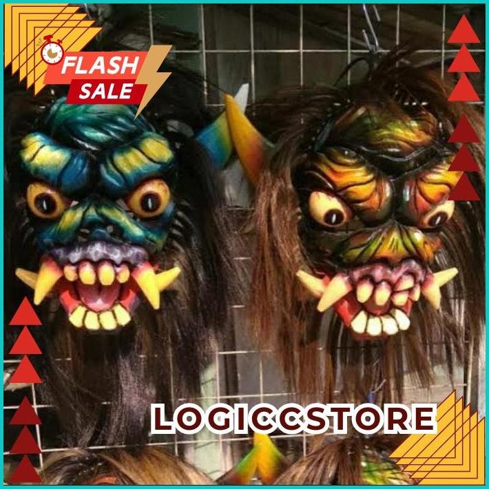 DISKOM READY Topeng Buto Ijo / Topeng Gedruk Mika / Topeng Tradisional Gedruk Mika / Topeng Rampak B