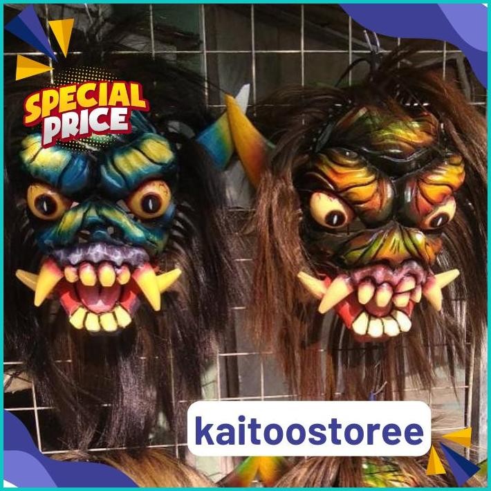 PROMO GEDRUKAN TOPENG MOSTER GEDRUK /TOPENG SPON MAINAN GIGI KAYU SERAM /TOPENG GERDUK