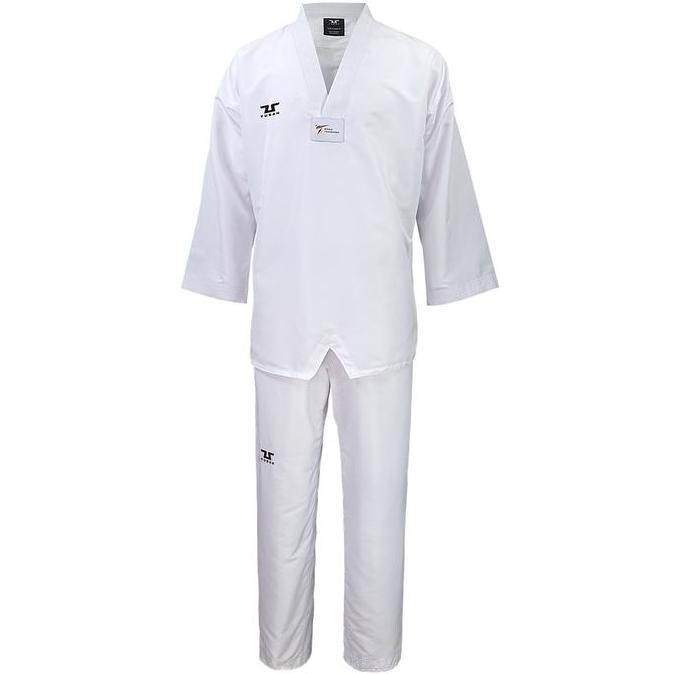 Tusah EZ Fit Lite Uniform Dobok Taekwondo white V neck WT approved siz