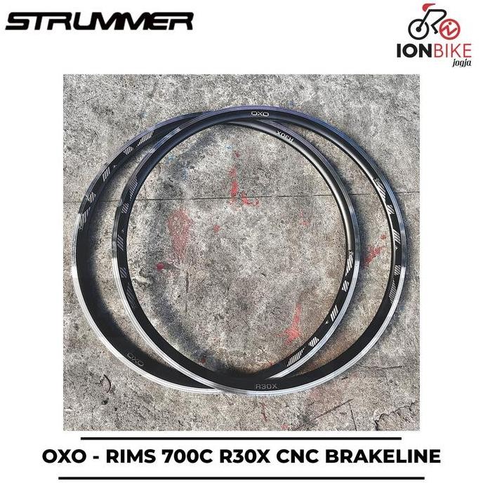 Velg Rim Rims OXO 700 c R30X 36 32 Hole CNC BRAKELINE SILVER 36H 32H Alloy 700c PCS H 29 Sepeda Fixi