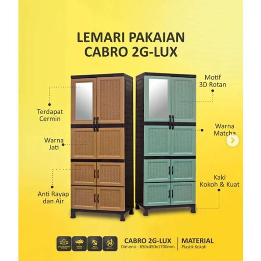 Floweryid Lemari Plastik Napolly Cabro 5 G11 2C Gantung / 2G4Xu 1Dc