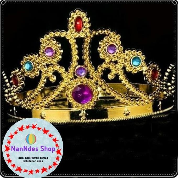 Mahkota Emas Ratu- Gold Queen Crown-Mahkota Pesta -Mahkota Ultah