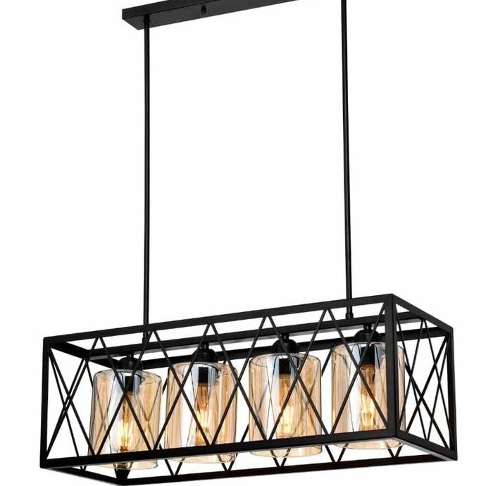LAMPU GANTUNG MINIMALIS VINTAGE 4 LAMPU
