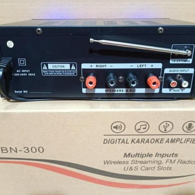 Ampli Targa Bn - 300 Amplifier Karaoke Digital Bluetooth Usb Radio