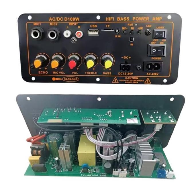 D100 Papan Amplifier Bluethooth 300 Watt Audio Speaker Subwoofer Karaoke Dc 12-24Volt Ac 220 Volt