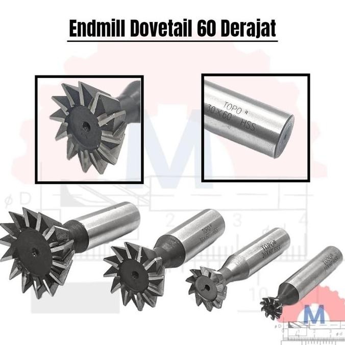 Dovetail End Mill 60Degree 60 Derajat Endmill Ekor Burung Grooving