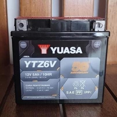 Aki Motor Honda Beat Deluxe, Vario 125, Vario 150, Vario 160, Scoopy, Pcx Ytz6V Yuasa Aki Kering