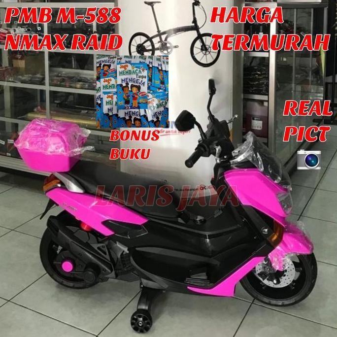 Motor Aki Anak Pmb M588 Nmax Raid Motor Aki Mainan Anak Nmax M-588 Pmb