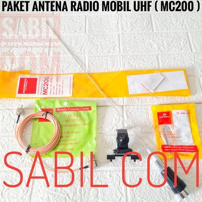 TERLARIS - PAKET ANTENA MOBIL UHF DIAMOND MC200 ANTENA RIG MOBIL UHF MC 200 UHF