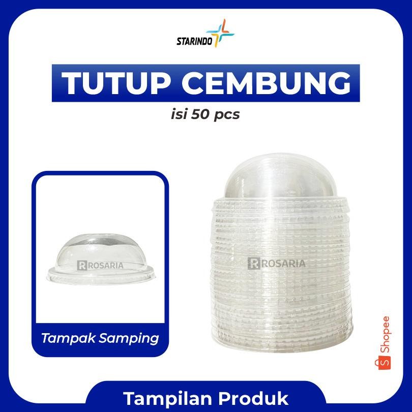Tutup Cup Cembung Tebal Merk Starindo Tutup Gelas Plastik Bening Transparan Minuman Viral