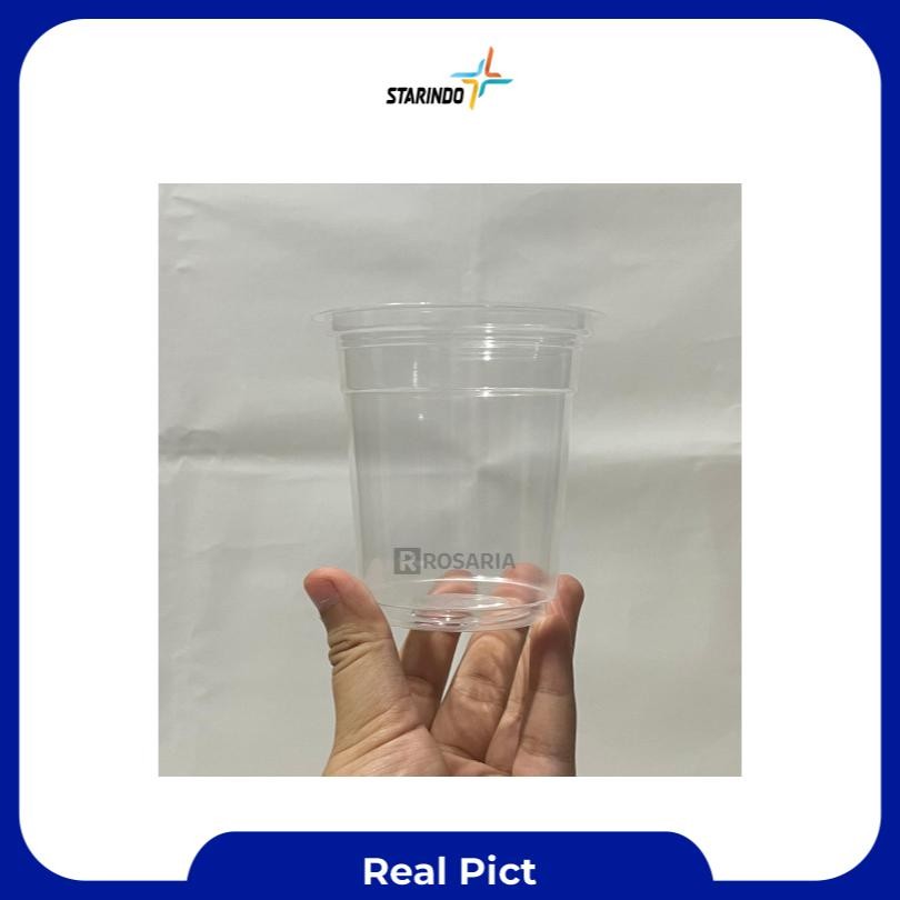 Cup Polos Datar 12 Oz Starindo 5 Gr Plastik Bening Gelas Minuman New