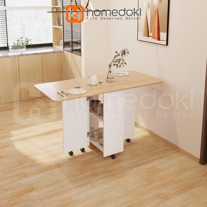 BEBAS ONGKIR - Homedoki Meja Makan Lipat / Meja Makan / Meja Lipat / Meja Makan Kayu / Meja Lipat Se
