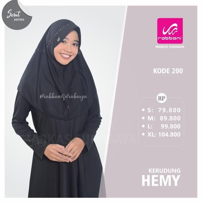 Promo RABBANI KERUDUNG  Instan HEMY WARNA SEKOLAH (SERUT PITA RENDA MAHKOTA) Bergo Jilbab COD